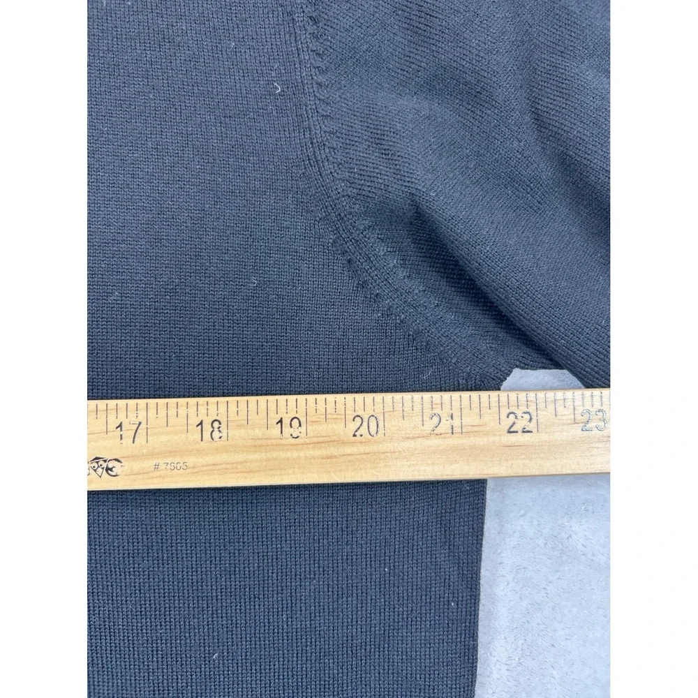 Banana Republic Sweater Mens L Black Mock Neck Merino Wool‎ Good Italian Knit